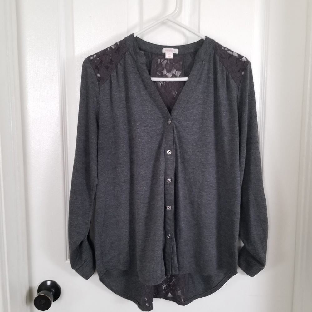 Button up lace back cardigan